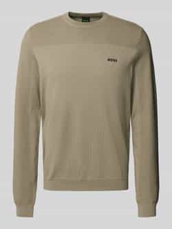 BOSS Green Gebreide pullover met ribboorden model 'Momentum'