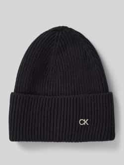 CK Calvin Klein Beanie van een mix van wol en kasjmier met labelapplicatie