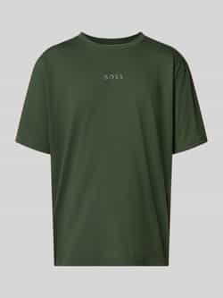 BOSS Green T-shirt met labelprint en ronde hals