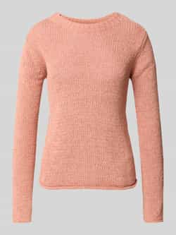 Marc O'Polo Slim fit gebreide pullover van katoenmix met geribde boothals