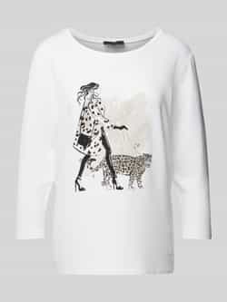 Monari Shirt met lange mouwen en siersteentjes