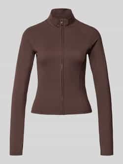 Gina Tricot Slim fit sweatjack met opstaande kraag model 'Yoga'