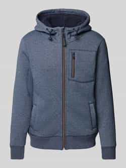 Tom Tailor Regular fit sweatjack in gemêleerde look met labelpatch