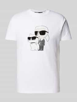 Karl Lagerfeld T-shirt met motief- en labelprint