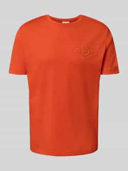 Gant Regular fit T-shirt met labelstitching en ronde hals