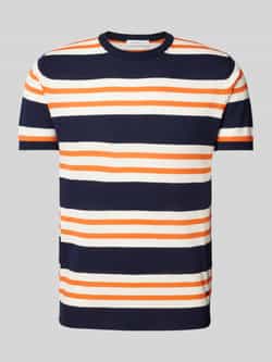 Manuel Ritz T-shirt met geribde ronde hals