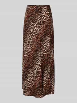 Pieces Uitlopende midirok met all-over motief model 'NYA'