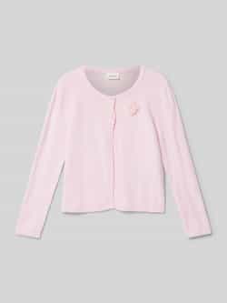 S.Oliver RED LABEL Regular fit cardigan met gegolfde zoom en bloemenapplicatie