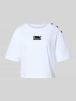 Armani Exchange T-shirt met labelprint en sierknopen