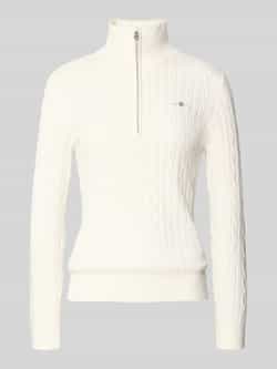 Gant Schipperstrui met logostitching en kabelpatroon