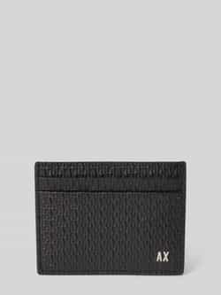 Armani Exchange Zwarte leren portemonnee met binnenzak Black Heren