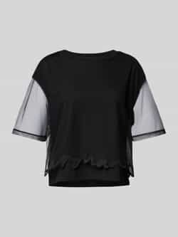 Armani Exchange T-shirt met geribde ronde hals