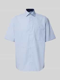 Eterna Blauw korte mouw zakelijk overhemd Blue Heren