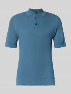 Matinique regular polo met ingebreid patroon blauw