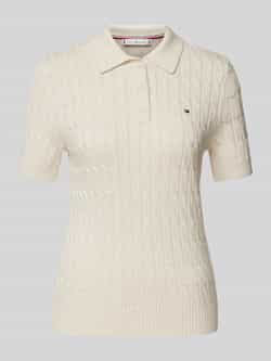 Tommy Hilfiger Trui met polokraag CO CABLE MID GG SS POLO SWT