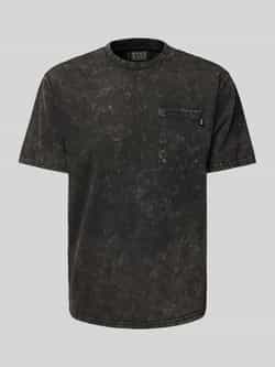 Scotch & Soda T-shirt met geribde ronde hals