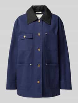 Marc O'Polo Relaxed fit canvas jack van puur katoen in worker-stijl met afneembare kraag