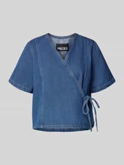 Pieces Regular fit jeansblouse van katoenmix model 'FIBBO'
