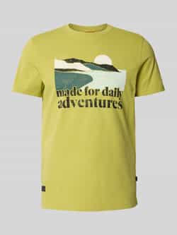 Camel active T-shirt met motief- en statementprint