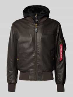 Alpha industries Regular fit jack in leerlook met capuchon