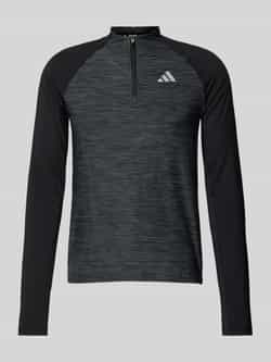 Adidas Gym+ Training 3-Stripes Longsleeve met Korte Rits Zwart- Heren Zwart