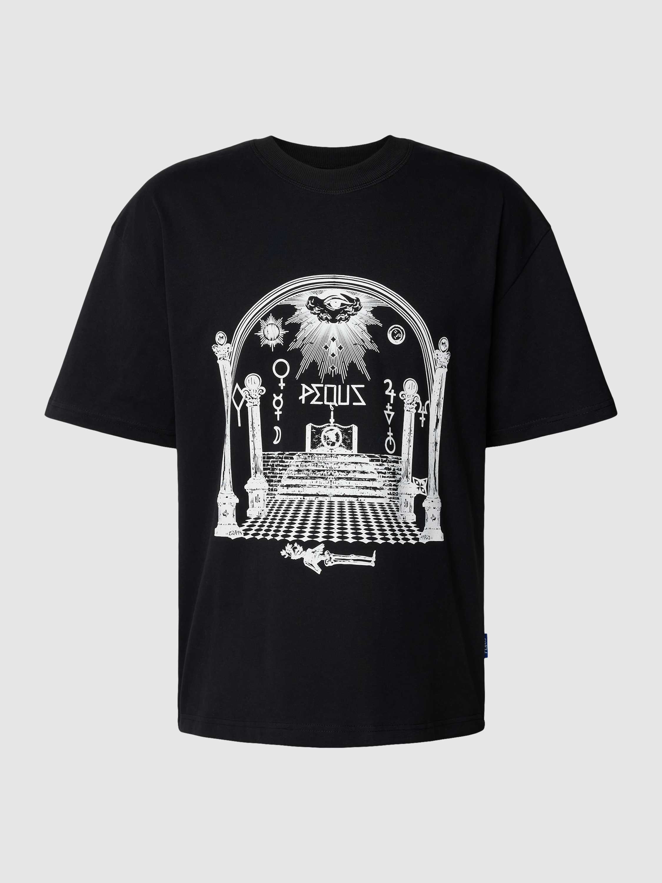 PEQUS T-shirt met motiefprint model 'Monument'