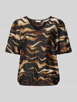 Kaffe Tijgerprint Blouse Stijlvolle V-Hals Multicolor Dames