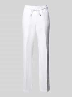 BRAX Straight leg linnen broek met strikceintuur model 'STYLE.FARINA'