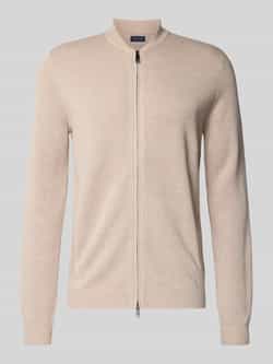 Christian Berg Men Slim fit gebreid jack met opstaande kraag