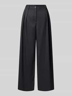 Stefanel Loose fit broek met wijde pijpen en plooien