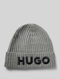 HUGO Beanie met labeldetail