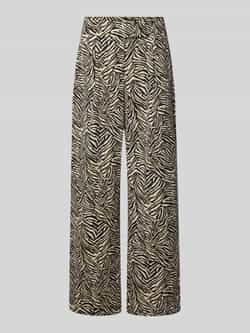 Ichi Wide leg stoffen broek met bandplooien model 'KATE'