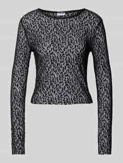 Noisy May Shirt met lange mouwen en etskanteffect model 'CAT'