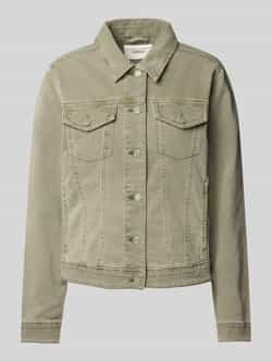 s.Oliver RED LABEL Boxy fit jeansjack van katoenmix met paspelzakken op de borst