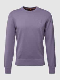 Boss Orange Gebreide pullover met labelstitching model 'Kanovano'