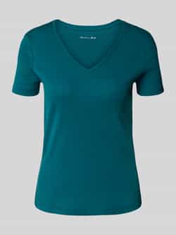 Christian Berg Woman T-shirt met geribde V-hals
