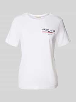 Gant Regular fit T-shirt van puur katoen met logoprint