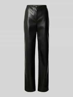 Boss Regular fit broek in leerlook met steekzakken opzij model 'TIMIRAS'