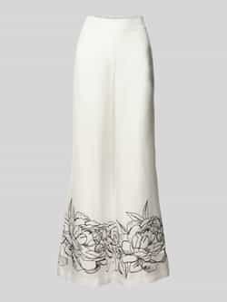 Herzensangelegenheit Flared cut broek van zijde met elastische band