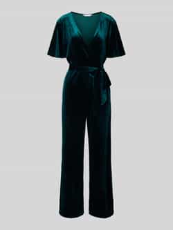 Apricot Jumpsuit in glanzende look met strikceintuur