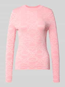 HUGO Shirt met lange mouwen van viscosemix in gebreide look model 'Satero'