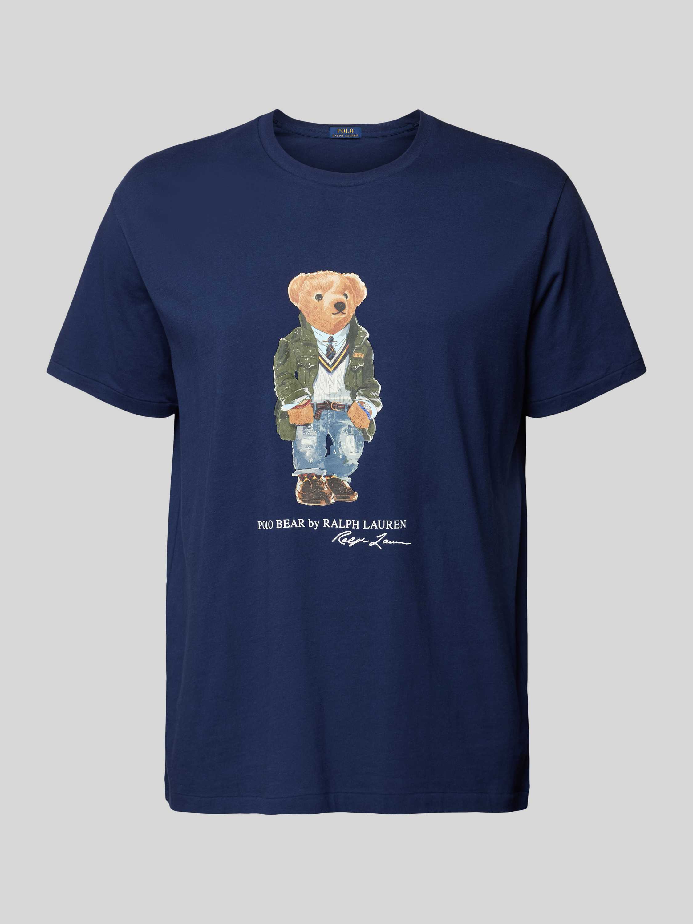 POLO Ralph Lauren Big & Tall regular fit T-shirt met printopdruk newport navy hrtg bear