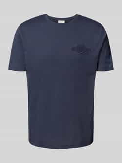 Gant Regular fit T-shirt met labelstitching en ronde hals