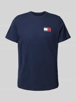 Tommy Jeans slim fit T-shirt ESSENTIAL FLAG donkerblauw