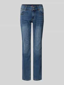 Buena Vista Straight fit jeans met labeldetails model 'Tummyless'