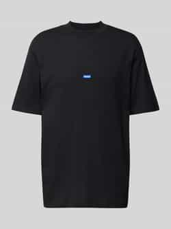Hugo Blue T-shirt met labelstitching model 'Nieros'