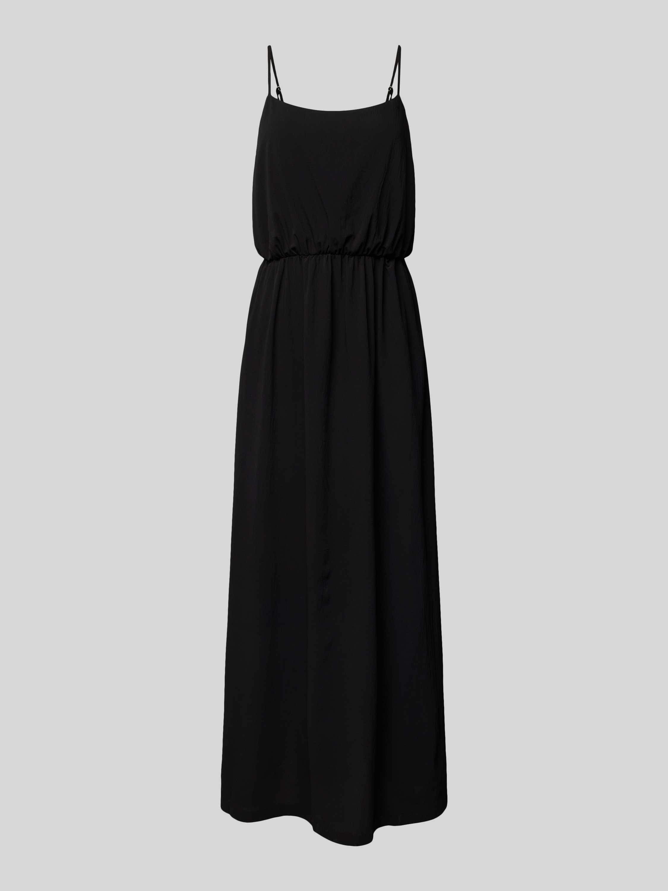 QS Midi-jurk in effen design met spaghettibandjes