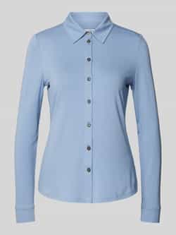 Marc O'Polo Regular fit jersey blouse met lange mouwen van viscosemix met klassieke kentkraag