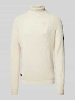 Camel active Gebreide pullover met labeldetail