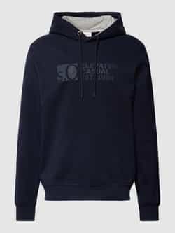 S.Oliver hoodie met printopdruk donkerblauw